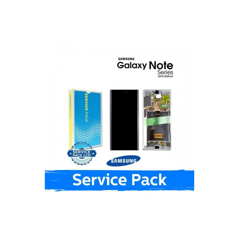 Screen for Samsung N975 Note 10 Plus with frame / Aura Glow / (Service Pack)