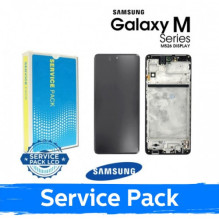 Screen for Samsung M526 M52s 5G with frame / Blazing Black / (Service Pack)