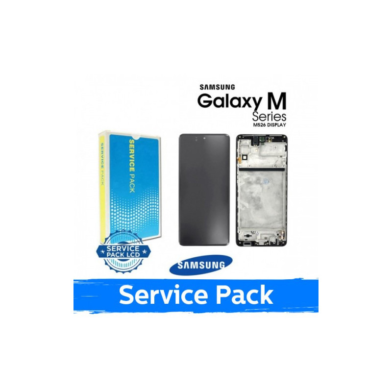 Screen for Samsung M526 M52s 5G with frame / Blazing Black / (Service Pack)