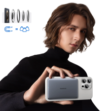 „Baseus PicoGo AM41“ 5000mAh 20W itin plonas, su „MagSafe“ suderinamas išorinis akumuliatorius su juodu „Baseus Simple U