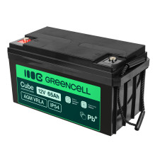 Green Cell Cube AGM VRLA IP54 12V 65Ah maintenance-free battery for lawnmowers, scooters, boats, and wheelchairs