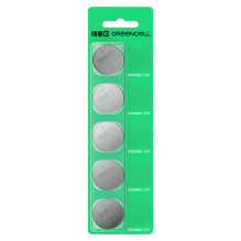 Greencell Blister 5x Lithium battery CR2450 3V 600mAh button cell for keys, watches, remotes, scales
