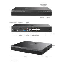 TP-LINK VIGI 8 Channel PoE+ (93 W) Network Video Recorder, 2TB HDD Preinstalled