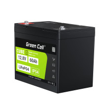 Green Cell CUBE LiFePO4 60Ah 12.8V 768Wh Lithium Iron Phosphate Battery for Electric Motors, Camper, Lifts