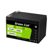 Green Cell CUBE LiFePO4 10Ah 12.8V 128Wh Lithium-iron-phosphate battery for power and emergency lighting, control panels