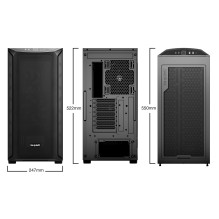 tyliai! „Shadow Base 800“ juodas „Midi Tower“ korpusas tyliai! „Shadow Base 800“ juodas „Midi Tower“ korpusas