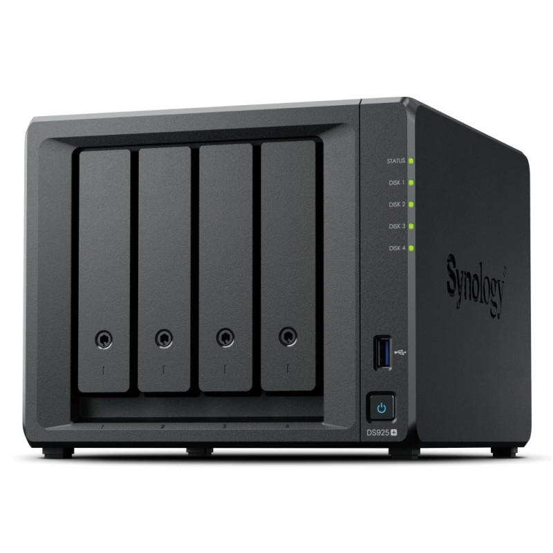 Synology DiskStation DS925+ NAS / storage server Ryzen Embedded V1500B 4 GB DDR4 0 TB Black