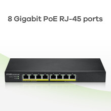 Zyxel GS1915-8EP Managed L2 Gigabit Ethernet (10 / 100 / 1000) Power over Ethernet (PoE) Black