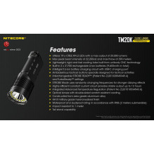 FLASHLIGHT TINY MONSTER SERIES / 20000 LUMENS TM20K NITECORE