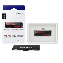 SSD, SAMSUNG, 990 PRO with Heatsink, 4TB, M.2, PCIe Gen4, NVMe, TLC, Write speed 6900 MBytes / sec, Read speed 7450 MByt