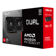 Graphics Card, ASUS, AMD Radeon RX 9060 XT, 16 GB, GDDR6, 128 bit, PCIE 5.0 16x, Dual Slot Fansink, DUAL-RX9060XT-16G