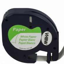 Label ribbon cassette like Dymo 91220, 12mm, black on white, paper