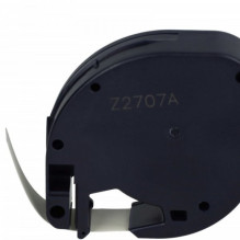 Etikečių juostos kasetė kaip Dymo 91220, 12mm, juoda ant balto, popierius