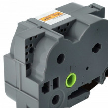 Etikečių juostos kasetė pakeičia Brother TZE-B61 36 mm, juoda ant neoninės oranžinės spalvos