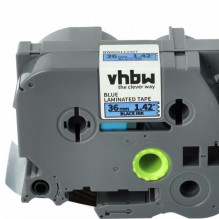 Label ribbon cassette replaces Brother TZE-561 36mm, black on blue