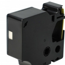 Industrial nylon label ribbon cassette replaces Dymo 18491 19mm, black on yellow