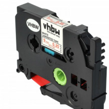 Label ribbon cassette replaces Brother TZE-222 9mm, red on white