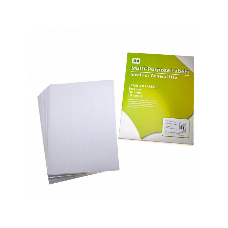 100x A4 sheets with 2400 universal labels 63.5x33.9mm