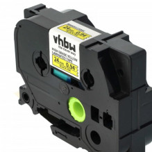 Label ribbon cassette replaces Brother HGE-651 24mm black on yellow