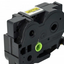 Label ribbon cassette replaces Brother HGE-651 24mm black on yellow