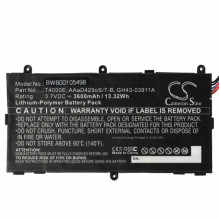 Baterija, skirta Samsung Galaxy Tab 3 7.0, SM-T210 ir kt. 3600 mAh