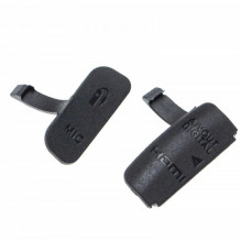 USB / HDMI + MIC rubber / connector cover for Canon EOS 600D, black