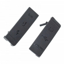 USB / HDMI + MIC rubber / connector cover for Canon EOS 5D Mark II, black