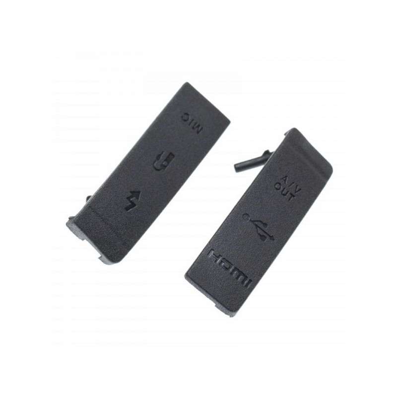 USB / HDMI + MIC rubber / connector cover for Canon EOS 5D Mark II, black