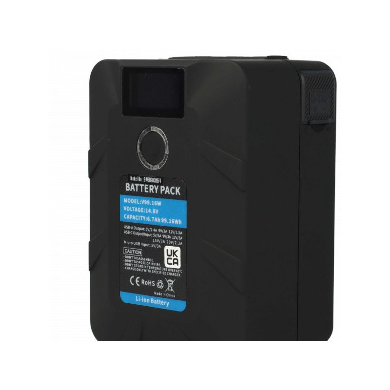 Baterija, tokia kaip BP-95W, skirta Sony V-Mount ir kt. 6700 mAh, su USB-C prievadu