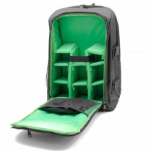Camera backpack large, waterproof, nylon, black-green for SLR cameras