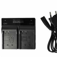 vhbw dvigubas įkroviklis, skirtas Sony NP-BN1, NP-Fe, Casio NP-120