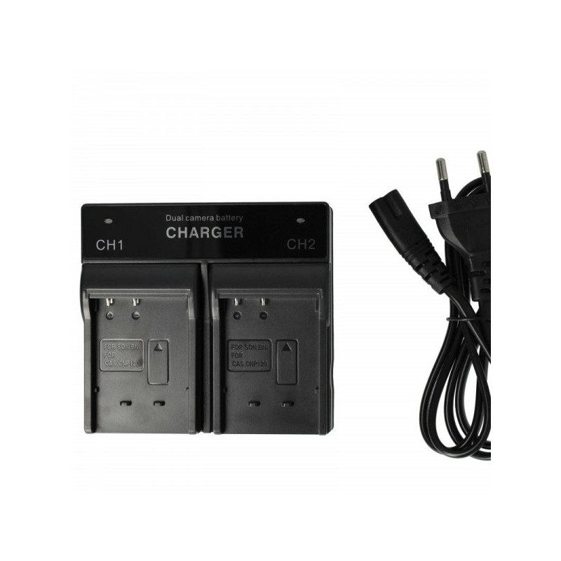 vhbw dvigubas įkroviklis, skirtas Sony NP-BN1, NP-Fe, Casio NP-120