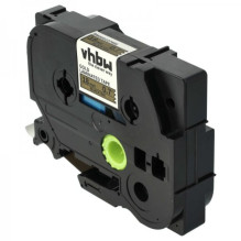 Label ribbon cassette replaces Brother TZE-841 18mm, black on gold
