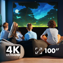 „Maclean MC-213“ nešiojamas projektoriaus ekranas, kompaktiškas, grindų, 100 pėdų, 16:10