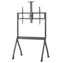 Maclean TV stand / cart, camera shelf, on casters, 55-100", max load 120kg / 10kg shelf, max. VESA 900x600, black, 