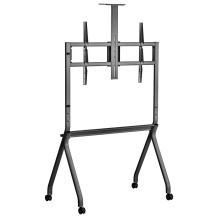Maclean TV stand / cart, camera shelf, on casters, 55-100", max load 120kg / 10kg shelf, max. VESA 900x600, black, 