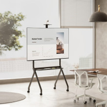 Maclean TV stand / cart, camera shelf, on casters, 55-100", max load 120kg / 10kg shelf, max. VESA 900x600, black, 