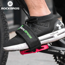 „Rockbros GZT1001BK“ dviračio pedalų dirželiai, 2 vnt. – juodi