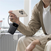 „Baseus EnerFill FC31“ 20000mAh 22,5W išorinė baterija su skaitmeniniu ekranu ir 2 integruotais laidais (USB-C + „Lightn