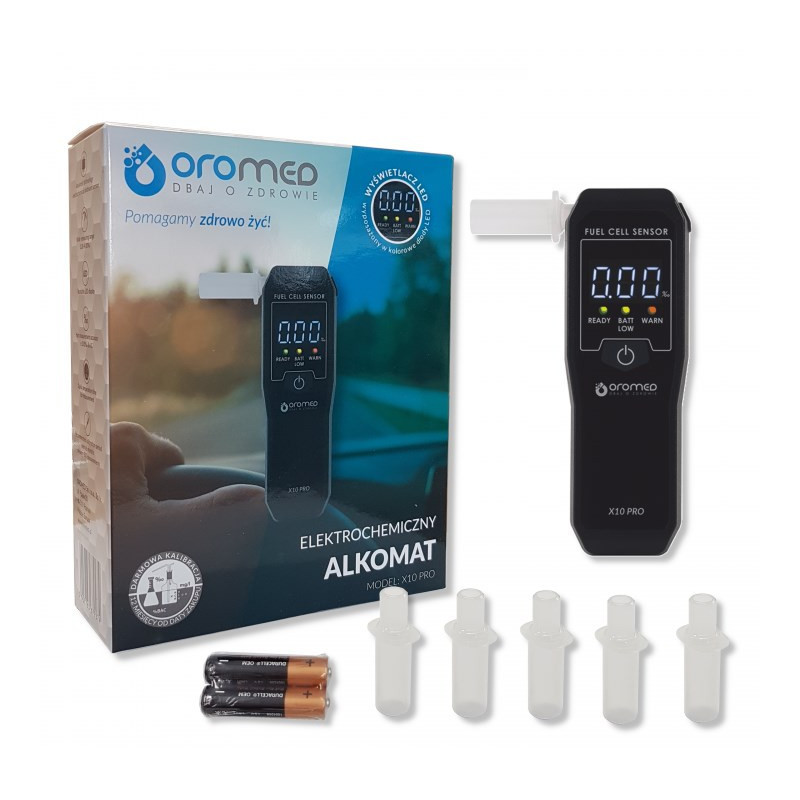 Breathalyzer - OroMed X10 Pro 0.000-4.000% Accuracy Black
