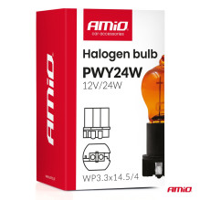 Halogen bulb PWY24W WP3.3x14.5-4 Amber 12V 24W AMIO-04410