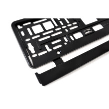 Ramka tablicy rejestracyjnej czarna elastyczna AMIO-01162