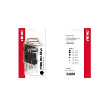 Klucze IMBUS krótkie imbusy zestaw CRV 9 szt. AMIO-01041