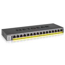 NETGEAR GS116PP nevaldomas gigabito eternetas (10 / 100 / 1000) maitinimas per eternetą (PoE), juodas