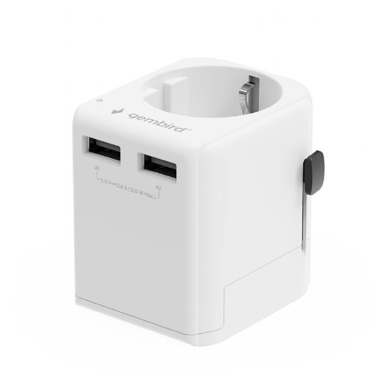 POWER ADAPTER EU TO UNIV. 12W / WHT TPA-EU2A12-01-W GEMBIRD