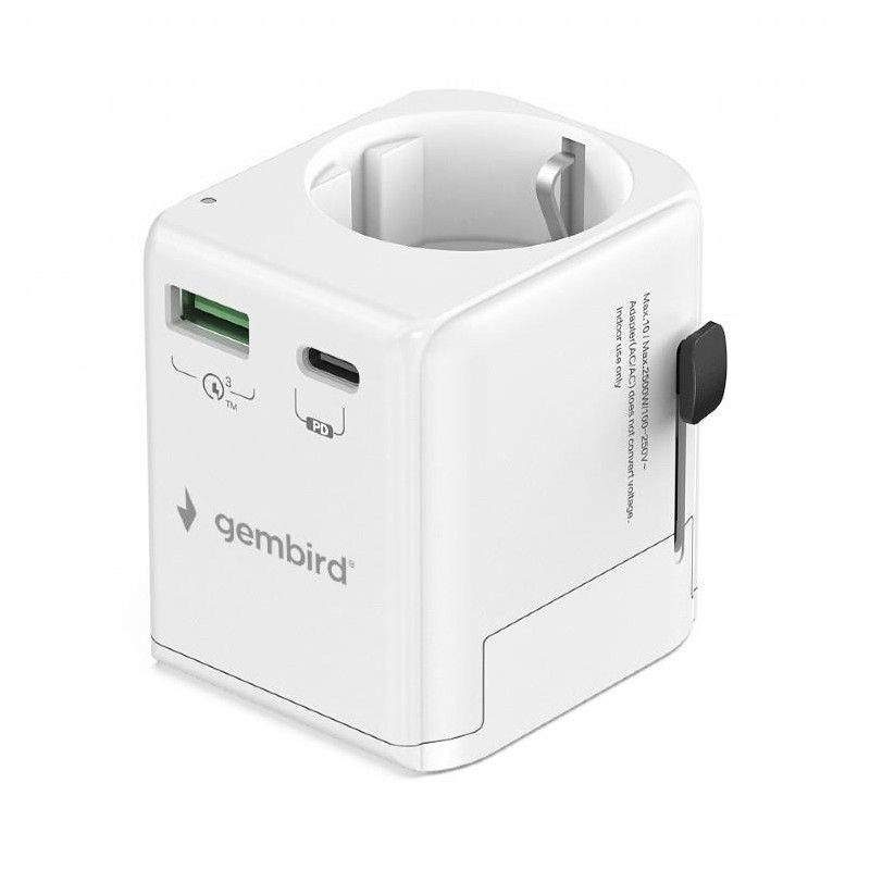 POWER ADAPTER GROUNDED 20W / WHT TPA-EU1A1C20-01-W GEMBIRD