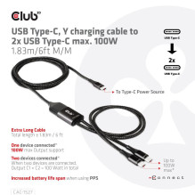 CABLE USB-C TO 2XUSB-C 1.83M / M / M CAC-1527 CLUB3D