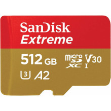 Atminties kortelė SanDisk Extreme microSDXC 512GB + adapteris