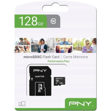 Atminties Kortelė - PNY Performance Plus 128 GB MicroSDXC Class 10 su Adapteriu