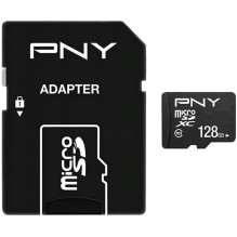 Atminties Kortelė - PNY Performance Plus 128 GB MicroSDXC Class 10 su Adapteriu